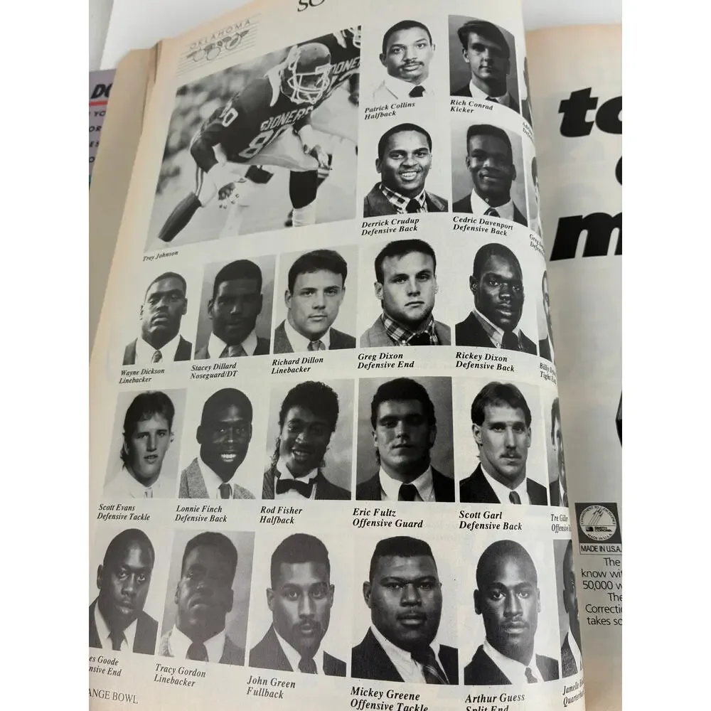 Orange Bowl Program 54th Annual National Championship 1988 Oklahoma vs Miami